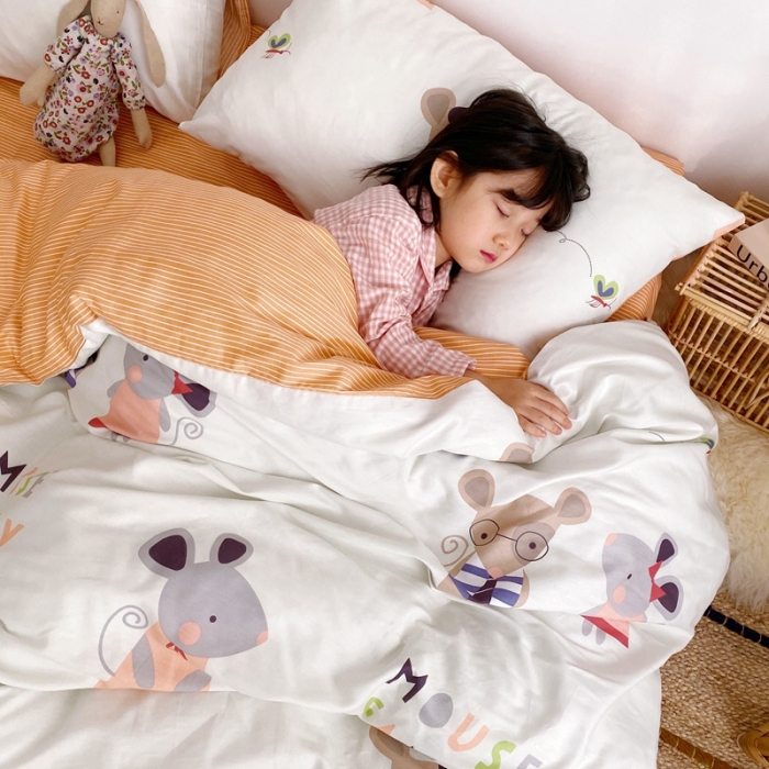 91家纺网 家纺一手货源 找家纺 顾里 2020新款ins网红全棉四件套 可爱小鼠