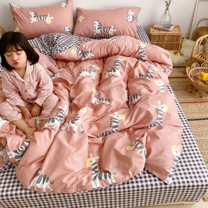 91家纺网 家纺一手货源 找家纺 顾里 2020新款ins网红全棉四件套 梦幻小马红