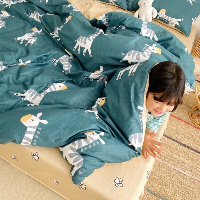 91家纺网 家纺一手货源 找家纺 顾里 2020新款ins网红全棉四件套 梦幻小马绿