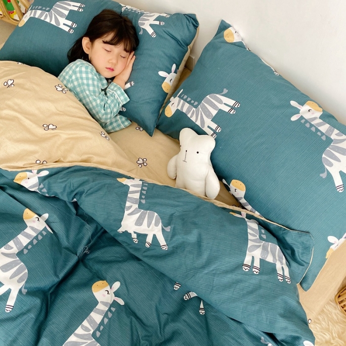 91家纺网 家纺一手货源 找家纺 顾里 2020新款ins网红全棉四件套 梦幻小马绿