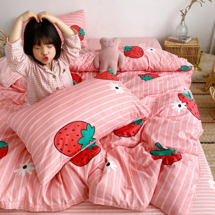 91家纺网 家纺一手货源 找家纺 顾里 2020新款ins网红全棉四件套 少女梦