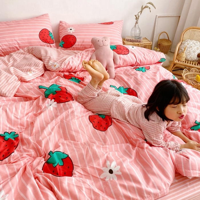 91家纺网 家纺一手货源 找家纺 顾里 2020新款ins网红全棉四件套 少女梦