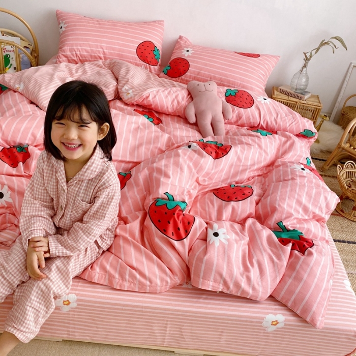 91家纺网 家纺一手货源 找家纺 顾里 2020新款ins网红全棉四件套 少女梦