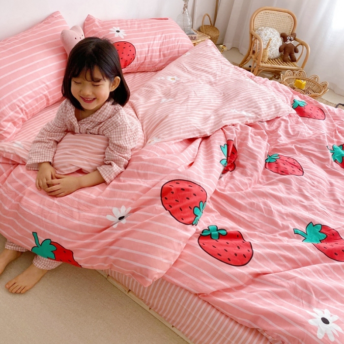 91家纺网 家纺一手货源 找家纺 顾里 2020新款ins网红全棉四件套 少女梦