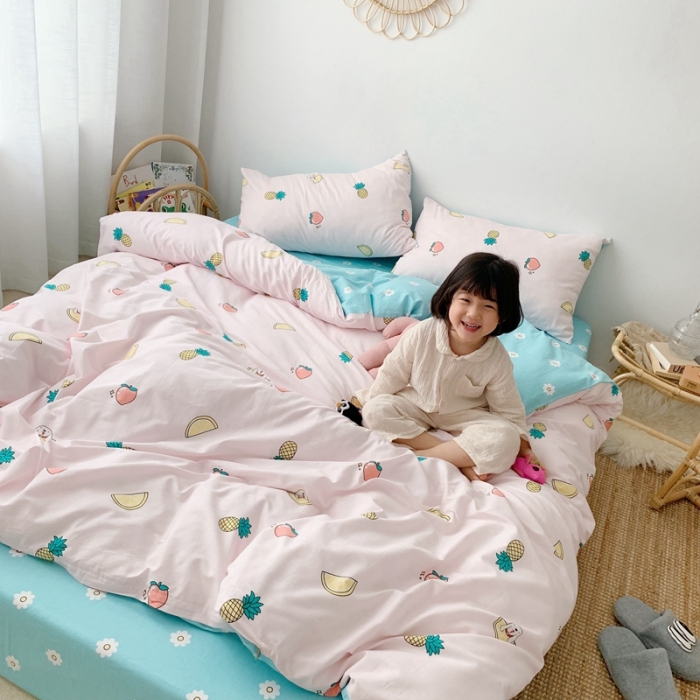 91家纺网 家纺一手货源 找家纺 顾里 2020新款ins网红全棉四件套 水果派