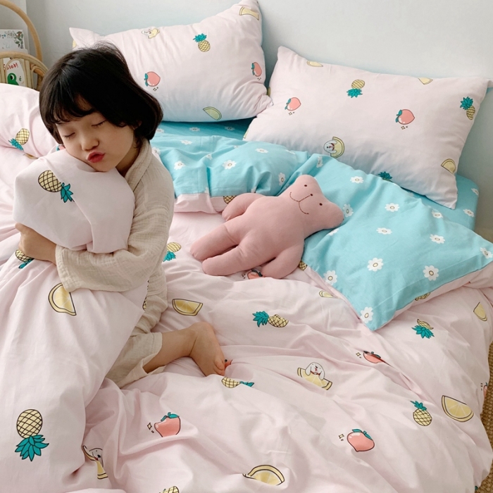 91家纺网 家纺一手货源 找家纺 顾里 2020新款ins网红全棉四件套 水果派