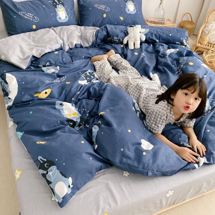 91家纺网 家纺一手货源 找家纺 顾里 2020新款ins网红全棉四件套 外星狗