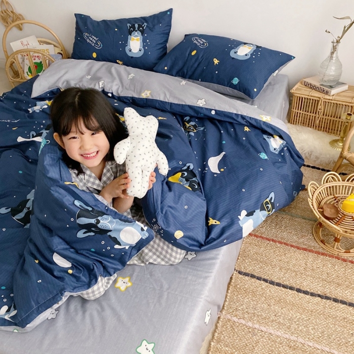 91家纺网 家纺一手货源 找家纺 顾里 2020新款ins网红全棉四件套 外星狗