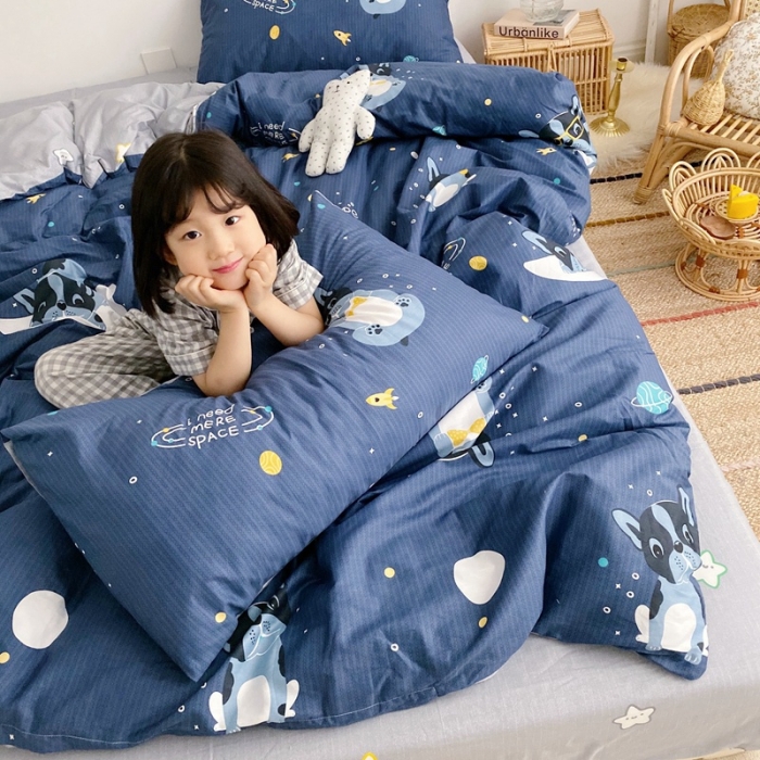 91家纺网 家纺一手货源 找家纺 顾里 2020新款ins网红全棉四件套 外星狗