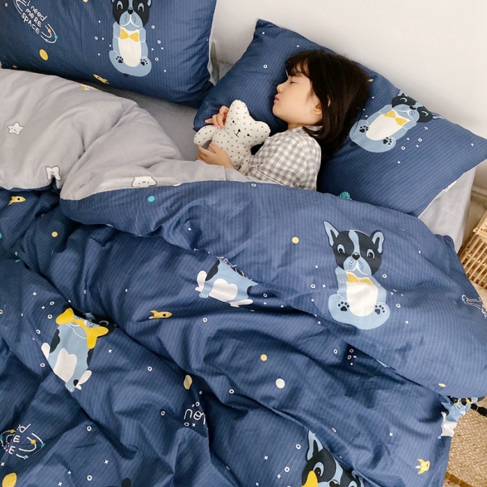 91家纺网 家纺一手货源 找家纺 顾里 2020新款ins网红全棉四件套 外星狗