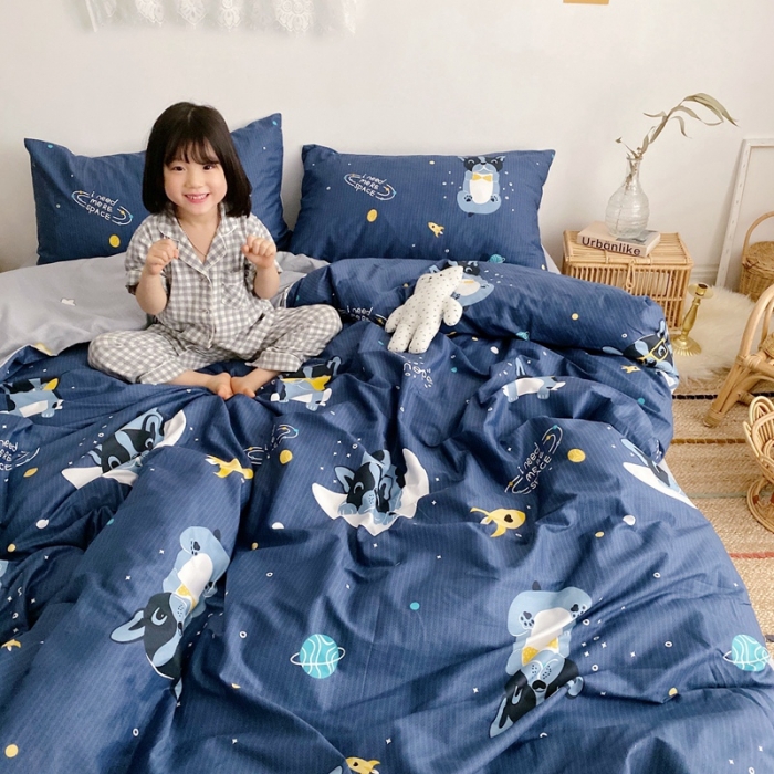 91家纺网 家纺一手货源 找家纺 顾里 2020新款ins网红全棉四件套 外星狗