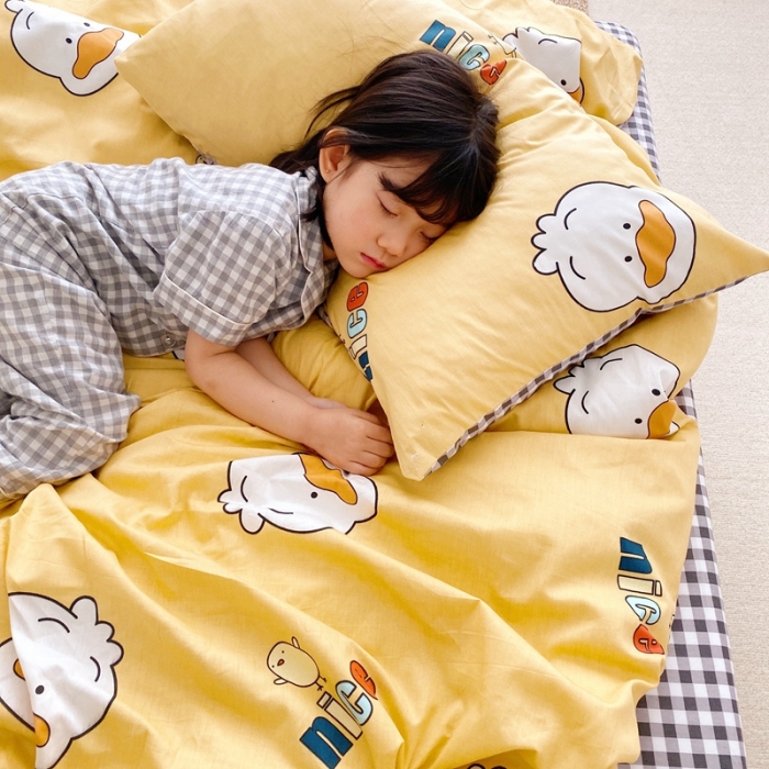 91家纺网 家纺一手货源 找家纺 顾里 2020新款ins网红全棉四件套 小黄鸭