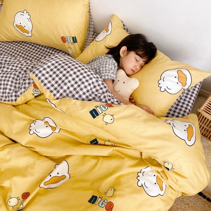 91家纺网 家纺一手货源 找家纺 顾里 2020新款ins网红全棉四件套 小黄鸭