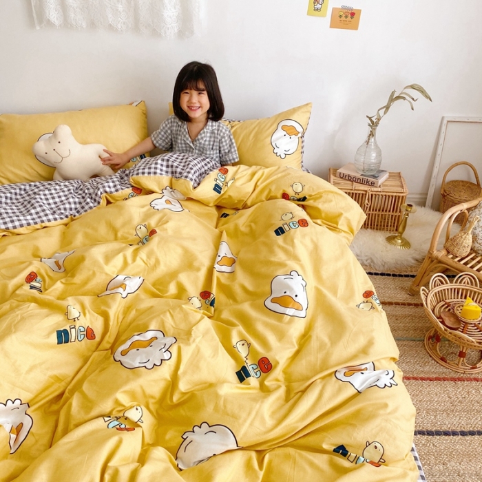 91家纺网 家纺一手货源 找家纺 顾里 2020新款ins网红全棉四件套 小黄鸭