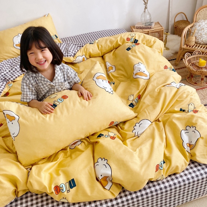 91家纺网 家纺一手货源 找家纺 顾里 2020新款ins网红全棉四件套 小黄鸭