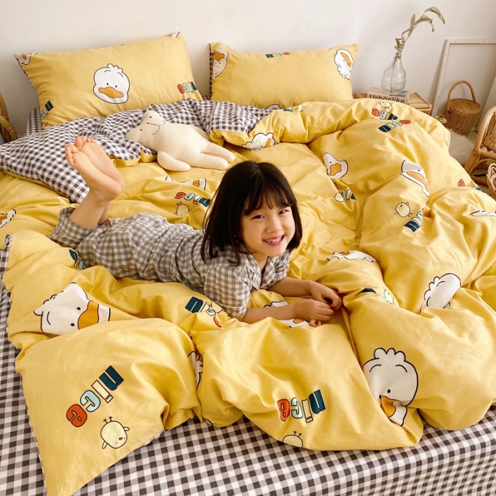 91家纺网 家纺一手货源 找家纺 顾里 2020新款ins网红全棉四件套 小黄鸭