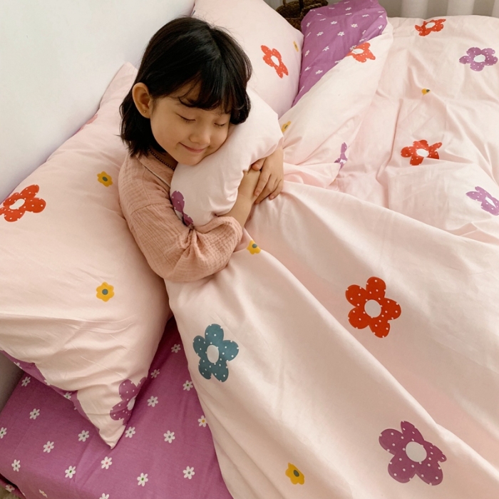 91家纺网 家纺一手货源 找家纺 顾里 2020新款ins网红全棉四件套 泫雅花 粉