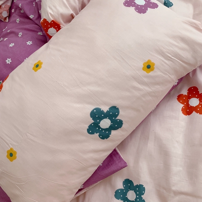 91家纺网 家纺一手货源 找家纺 顾里 2020新款ins网红全棉四件套 泫雅花 粉