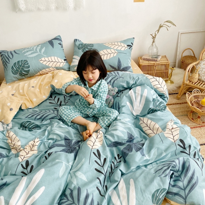 91家纺网 家纺一手货源 找家纺 顾里 2020新款ins网红全棉四件套 叶华