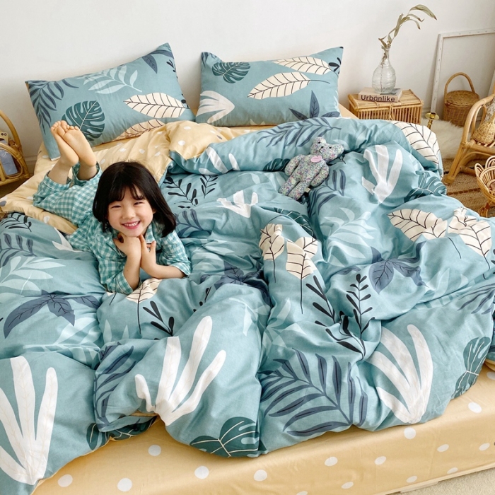 91家纺网 家纺一手货源 找家纺 顾里 2020新款ins网红全棉四件套 叶华