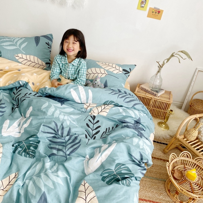 91家纺网 家纺一手货源 找家纺 顾里 2020新款ins网红全棉四件套 叶华