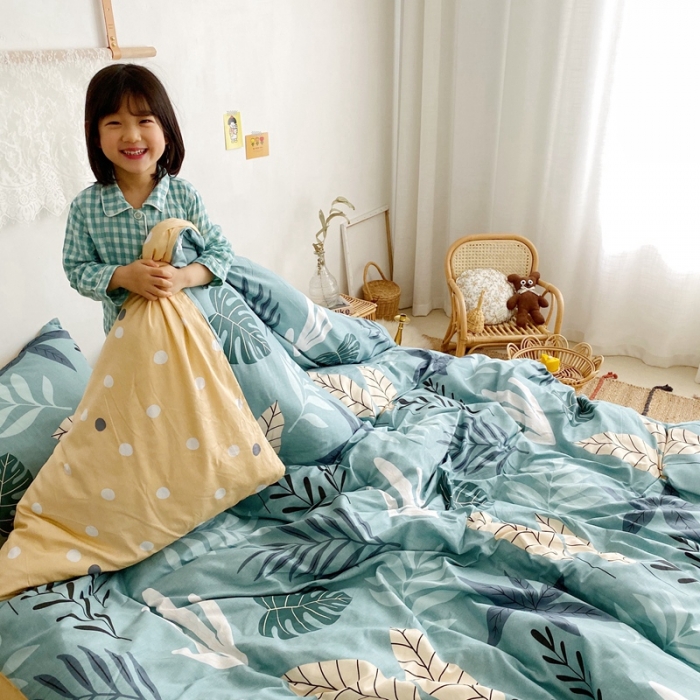 91家纺网 家纺一手货源 找家纺 顾里 2020新款ins网红全棉四件套 叶华