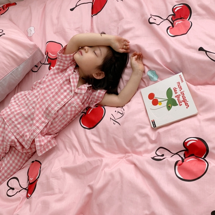 91家纺网 家纺一手货源 找家纺 顾里 2020新款ins网红全棉四件套 樱桃