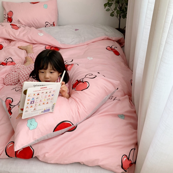 91家纺网 家纺一手货源 找家纺 顾里 2020新款ins网红全棉四件套 樱桃