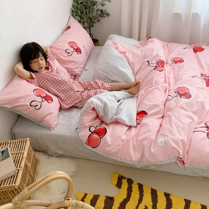 91家纺网 家纺一手货源 找家纺 顾里 2020新款ins网红全棉四件套 樱桃