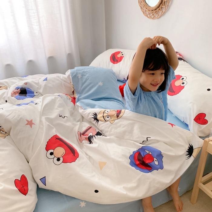 91家纺网 家纺一手货源 找家纺 顾里 2020新款ins网红全棉四件套 芝麻街