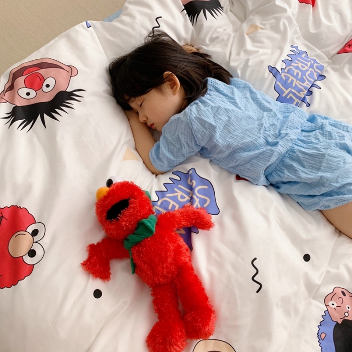 91家纺网 家纺一手货源 找家纺 顾里 2020新款ins网红全棉四件套 芝麻街