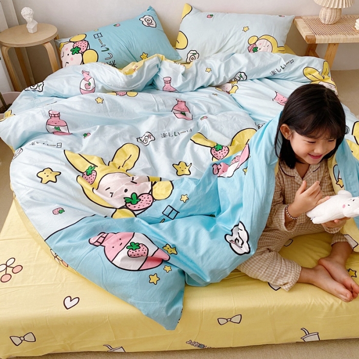 91家纺网 家纺一手货源 找家纺 顾里 2020新款ins网红全棉四件套 草莓乐园