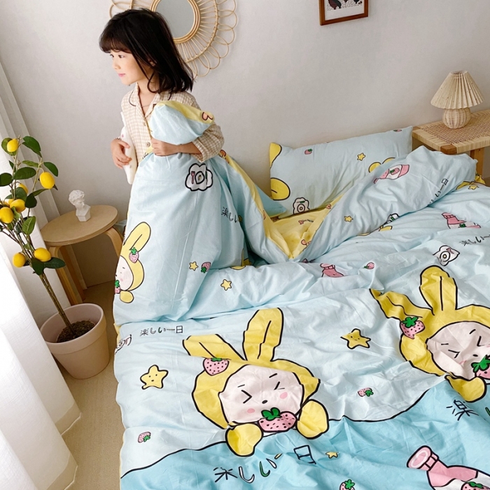 91家纺网 家纺一手货源 找家纺 顾里 2020新款ins网红全棉四件套 草莓乐园