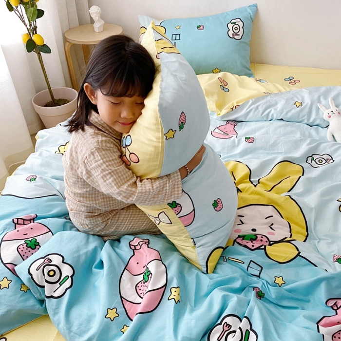 91家纺网 家纺一手货源 找家纺 顾里 2020新款ins网红全棉四件套 草莓乐园