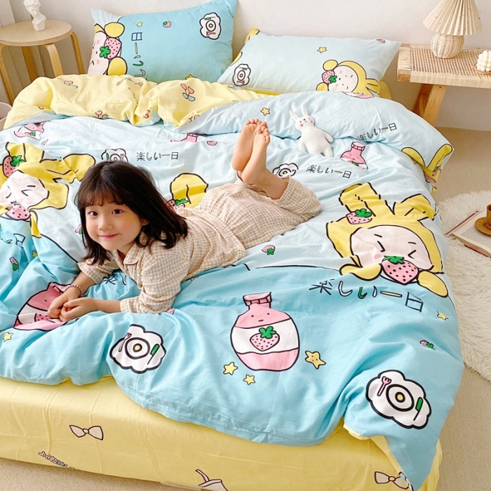 91家纺网 家纺一手货源 找家纺 顾里 2020新款ins网红全棉四件套 草莓乐园