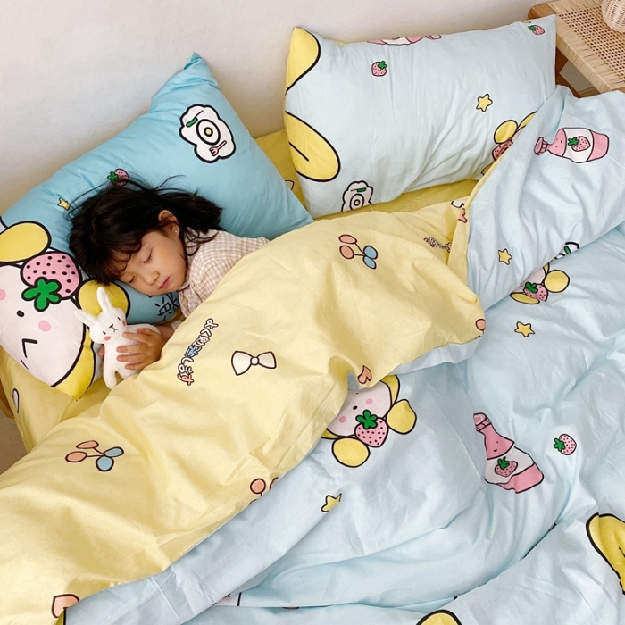 91家纺网 家纺一手货源 找家纺 顾里 2020新款ins网红全棉四件套 草莓乐园