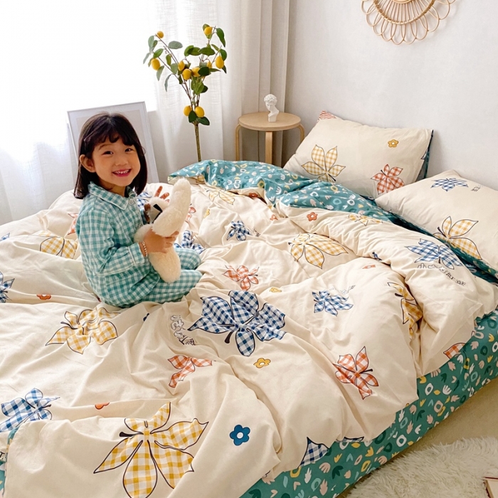 91家纺网 家纺一手货源 找家纺 顾里 2020新款ins网红全棉四件套 红叶