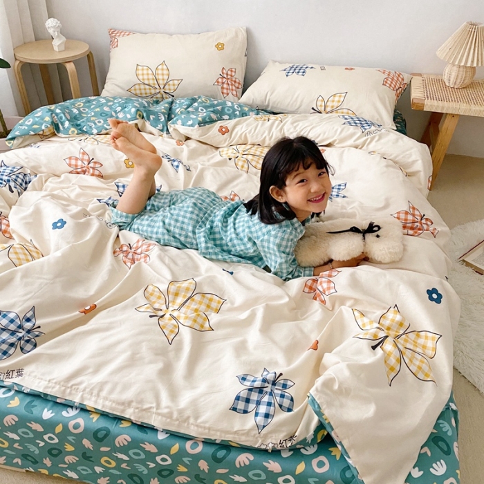 91家纺网 家纺一手货源 找家纺 顾里 2020新款ins网红全棉四件套 红叶