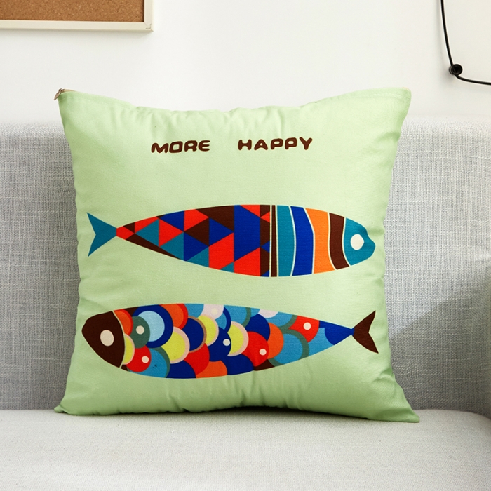 91家纺网 家纺一手货源 找家纺 枕芯真意隐形拉链可拆洗双面防超加厚抱枕 多彩双鱼