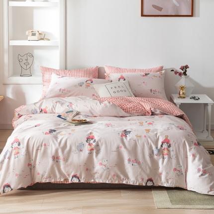 91家纺网 家纺一手货源 找家纺 珺柔家纺 2020新款13070全棉四件套 丛林游