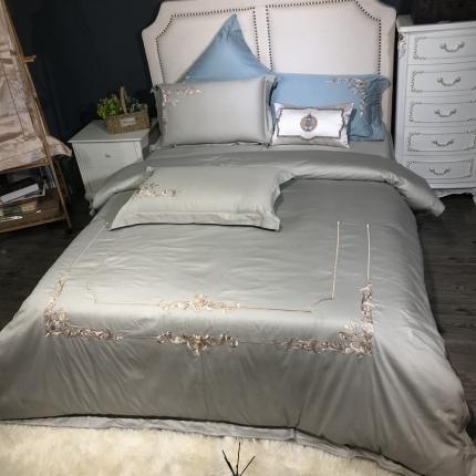 91家纺网 家纺一手货源 找家纺 （总）玖玖爱 2020新款60S贡缎纹理绣花四件套