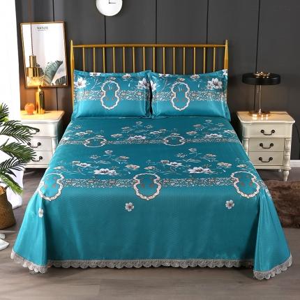 91家纺网 家纺一手货源 找家纺 （总）小牛席业冰丝凉席三件套提花印花空调席可机洗水洗床单