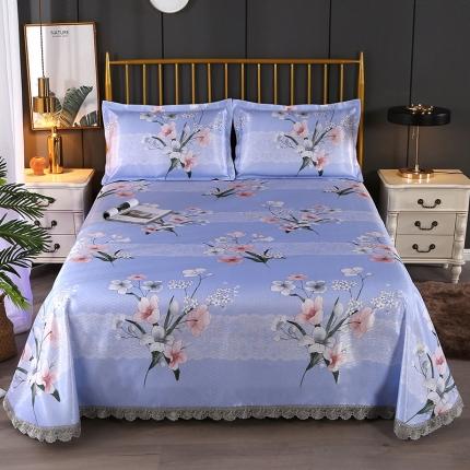 91家纺网 家纺一手货源 找家纺 （总）小牛席业冰丝凉席三件套提花印花空调席可机洗水洗床单