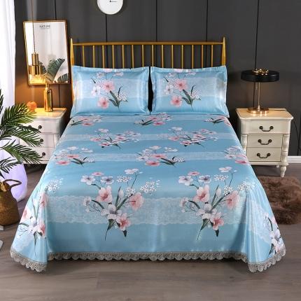 91家纺网 家纺一手货源 找家纺 （总）小牛席业冰丝凉席三件套提花印花空调席可机洗水洗床单