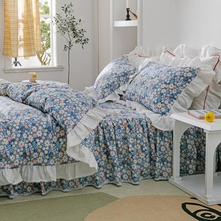 91家纺网 家纺一手货源 找家纺 婳庭家居 2021新款少女心全棉四件套 木棉花