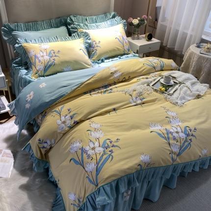 91家纺网 家纺一手货源 找家纺 （总）菊上 2020款美式铂金系列四件套实拍图