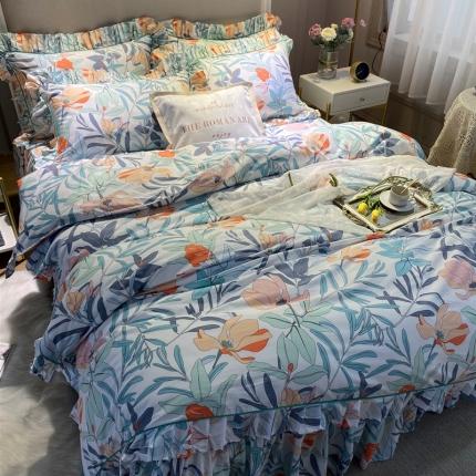 91家纺网 家纺一手货源 找家纺 菊上 2020款美式铂金系列四件套实拍图 半夏