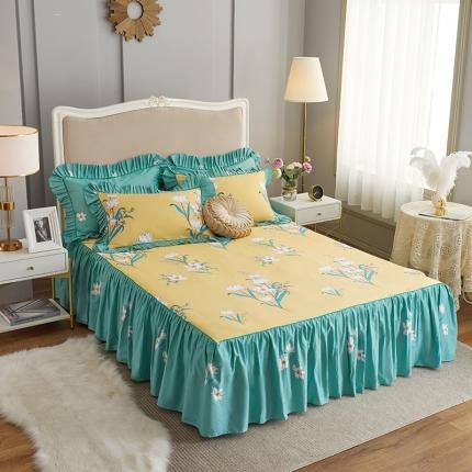 91家纺网 家纺一手货源 找家纺 （总）菊上 2020新款全棉13372印花床裙三件套