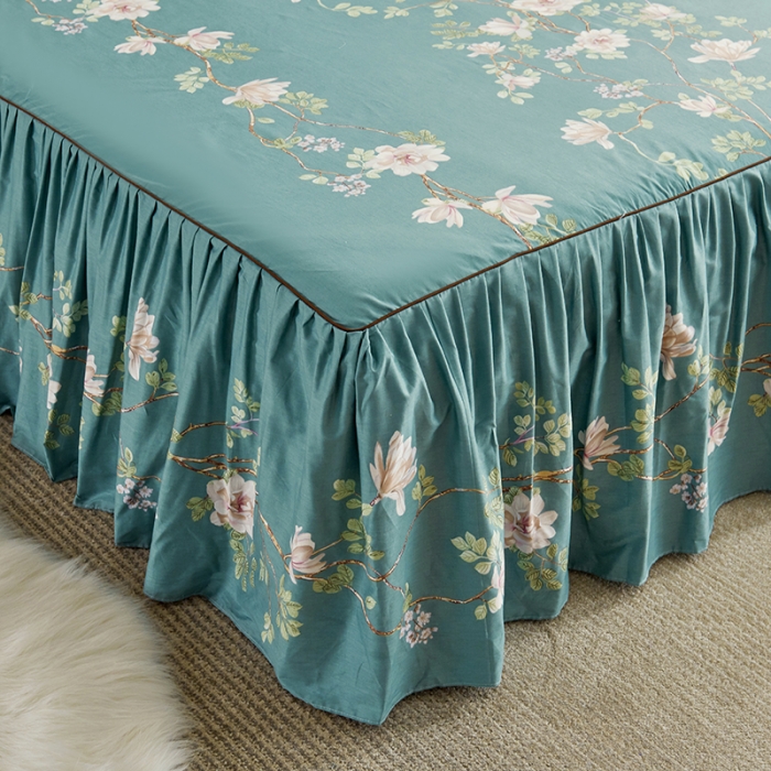 91家纺网 家纺一手货源 找家纺 （总）菊上 2020新款全棉13372印花床裙三件套