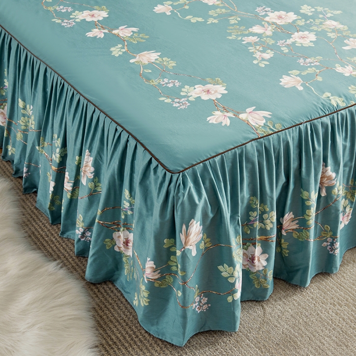 91家纺网 家纺一手货源 找家纺 （总）菊上 2020新款全棉13372印花床裙三件套